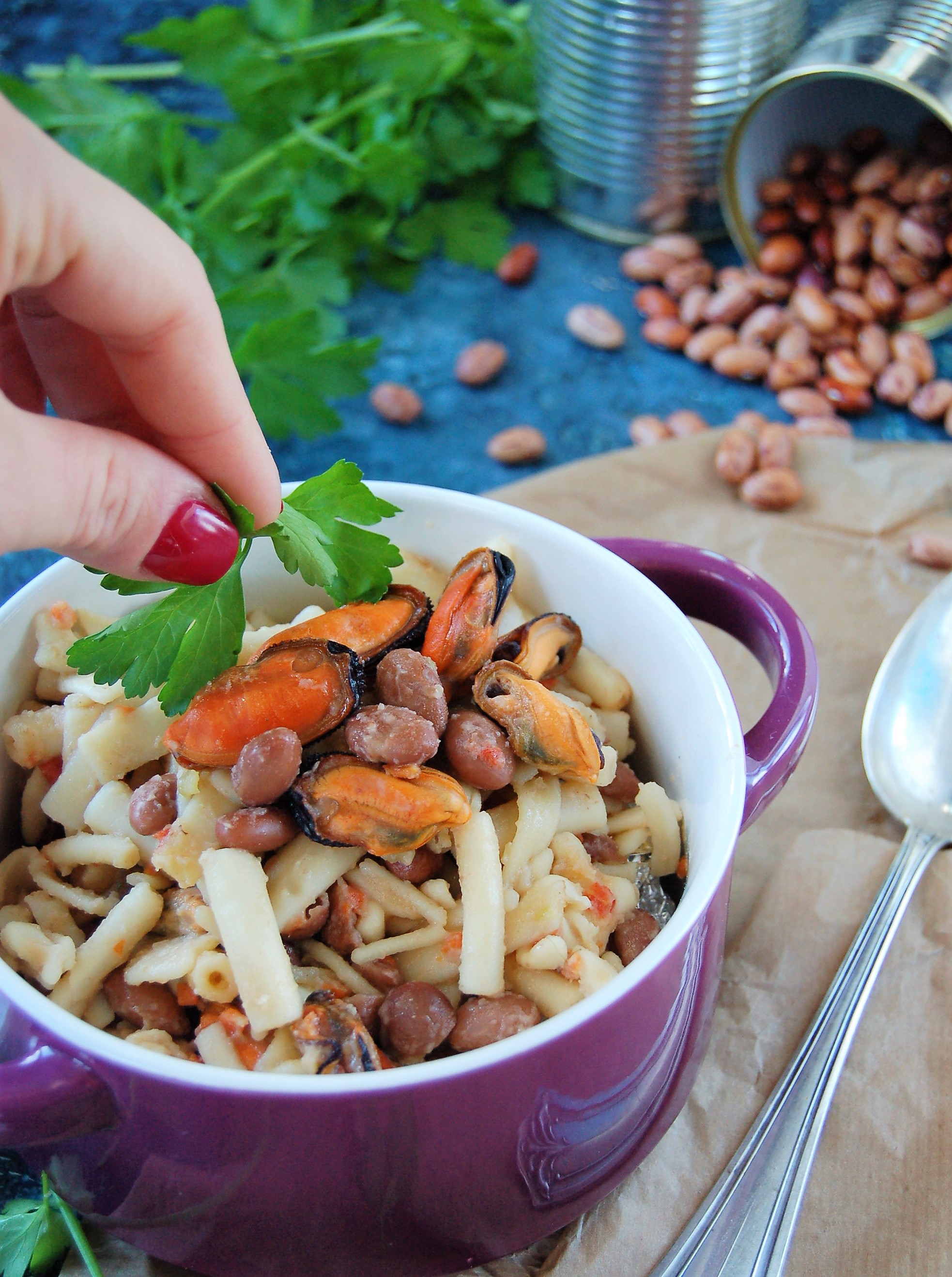 pasta e fagioli con le cozze