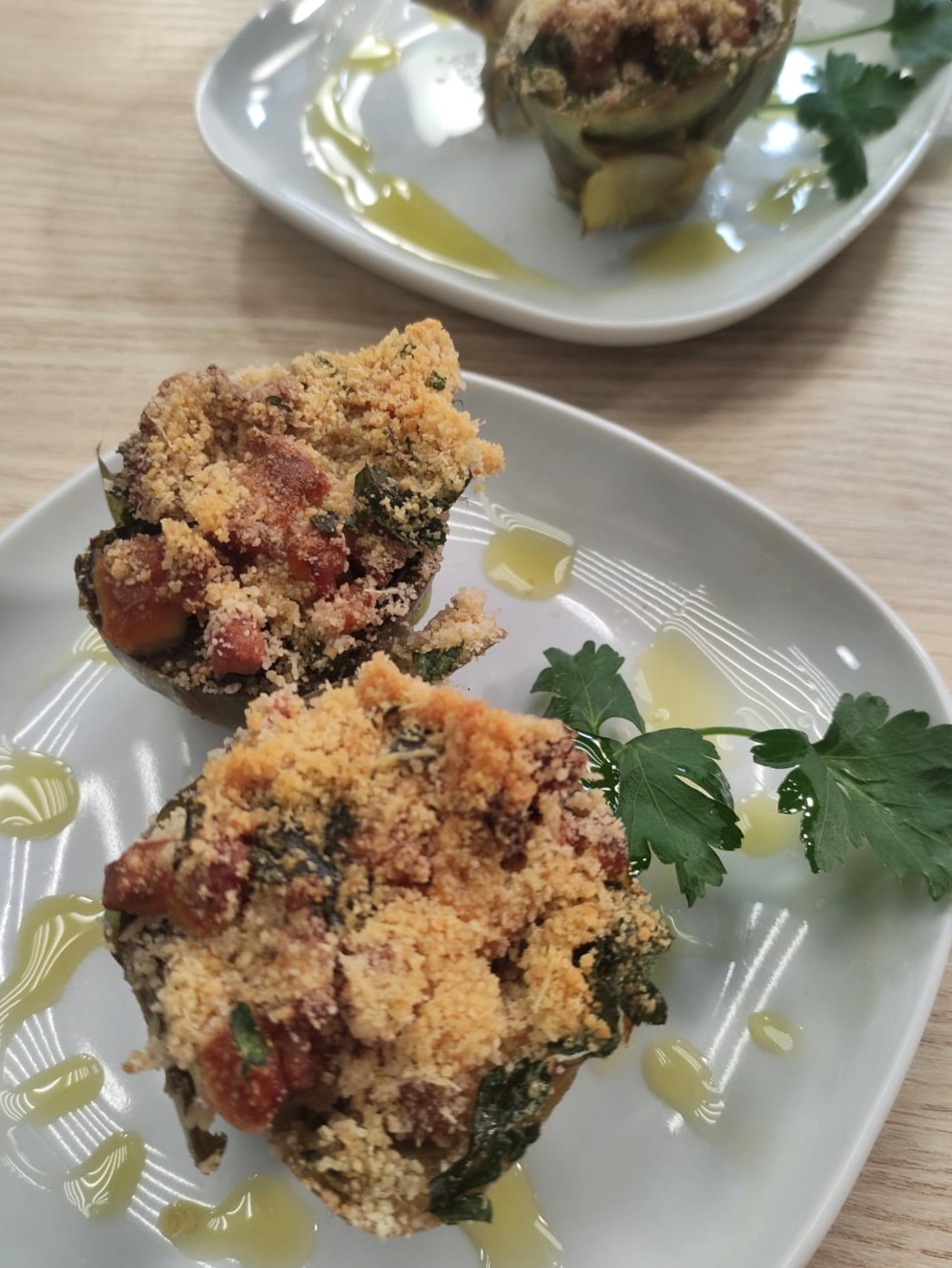 Carciofi ripieni gratinati al forno